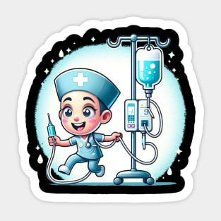 working the pole nurse Sticker